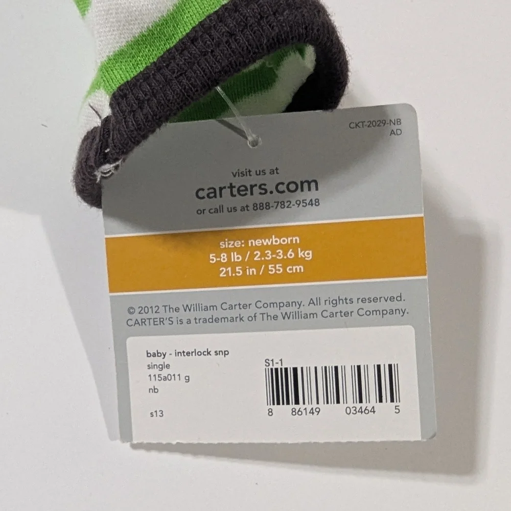 Carter's Striped Newborn One Piece with Monkey Design